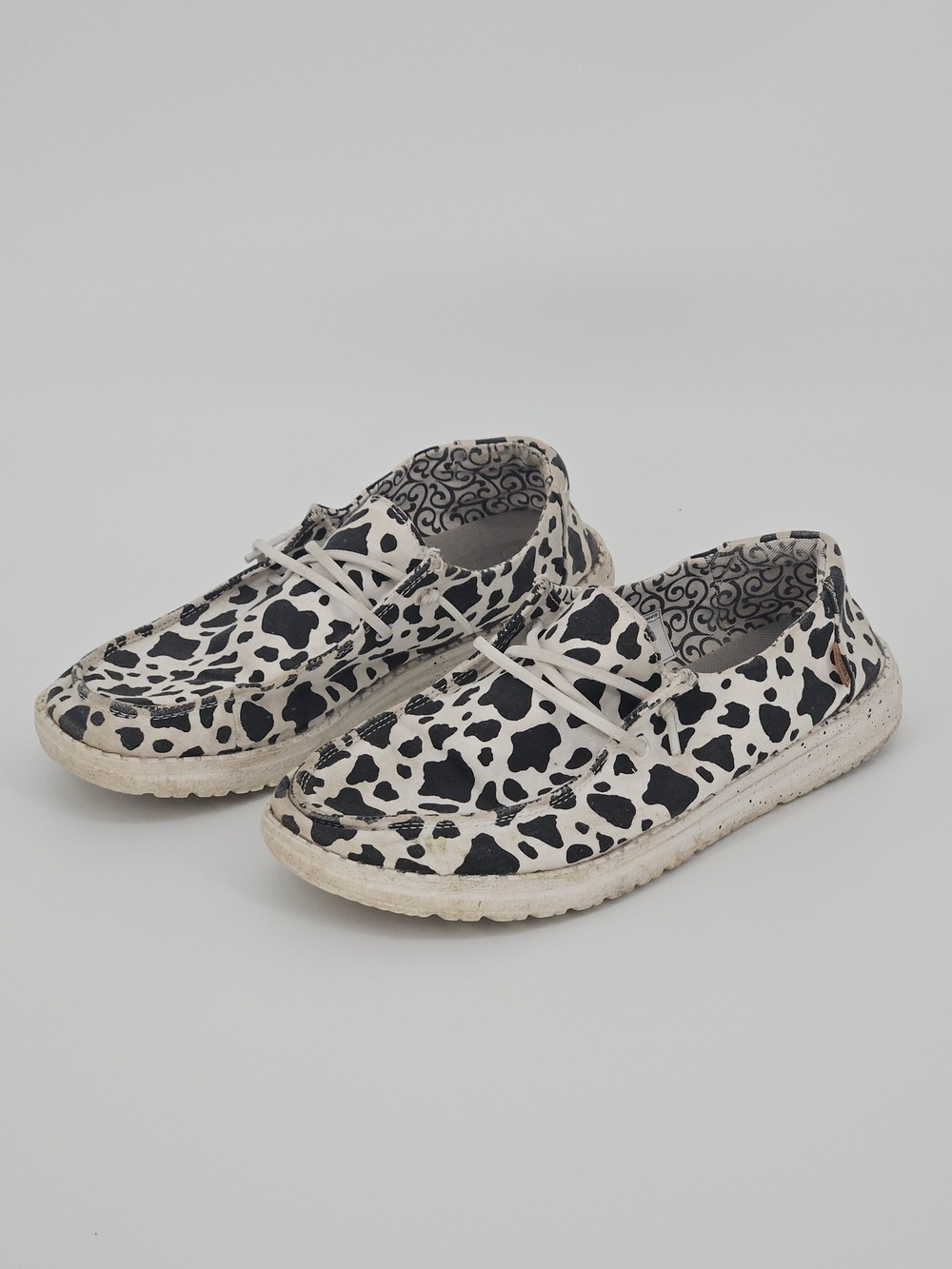 Hey Dude Wendy Milky Way Spotted Cow Print Shoes Women's 9 EU 40
